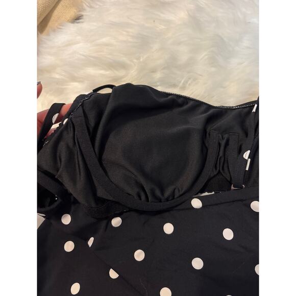 Lands End Polka Dot Supportive Underwire Tankini Top 18 Long - Picture 5 of 6